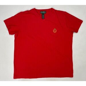 Polo Ralph Lauren T-shirt Women Large Red Crest Logo Short Sleeve